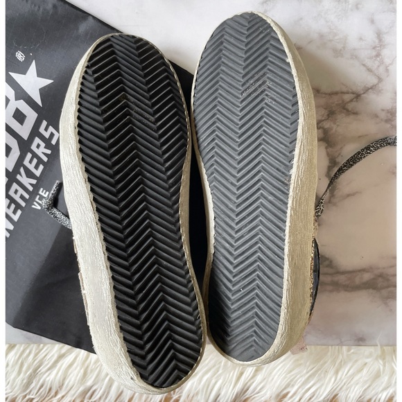 Authentic Golden Goose Mid Star Glitter Upper Maculated Print High top Sneakers - Picture 7 of 16